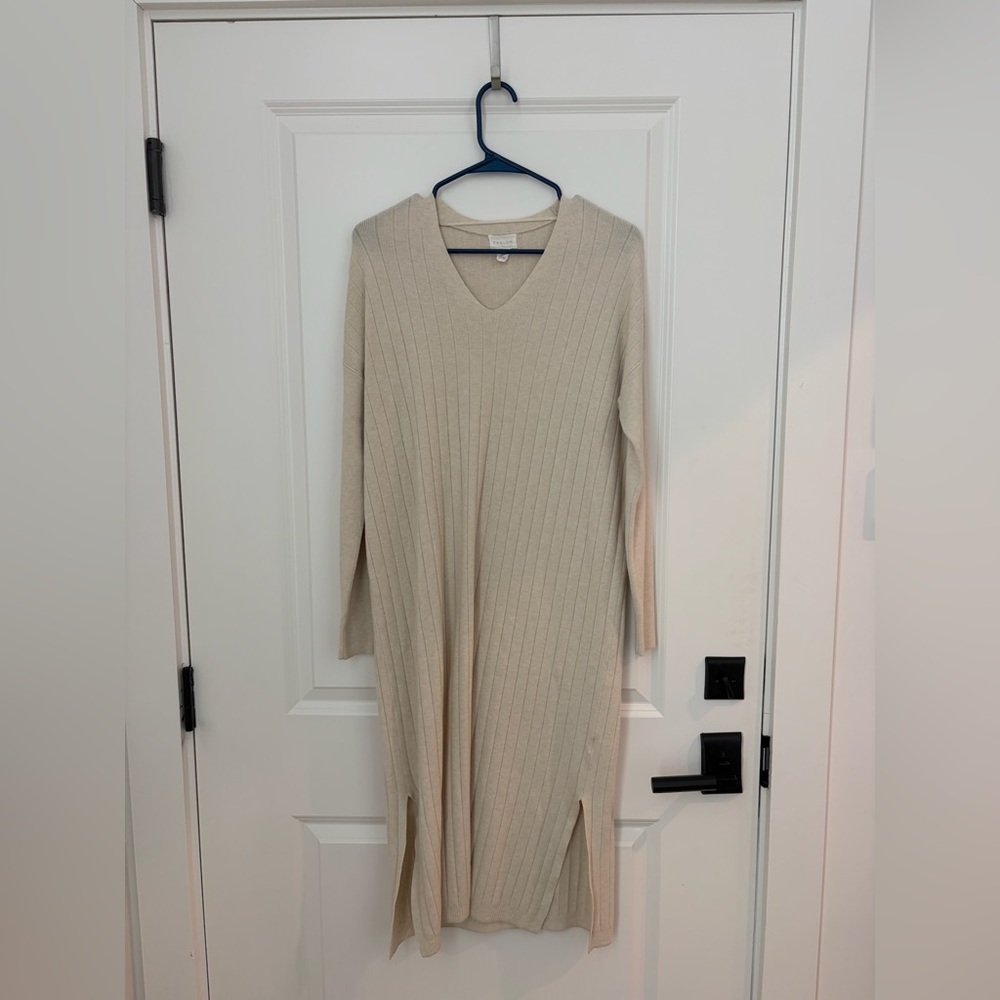 Caslon Long Sleeve Ribbed Sweater Dress